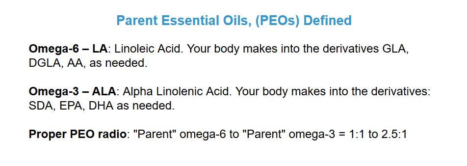 Parent Essential Oils, (PEOs) Defined